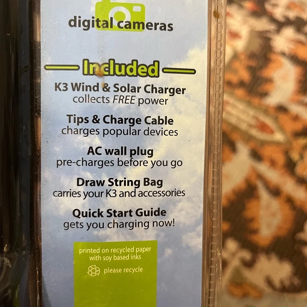 Unopened wind & solar phone or device charger